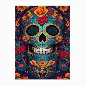 Day Of The Dead Skull Canvas Print