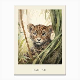 Beatrix Potter Inspired  Animal Watercolour Jaguar Canvas Print