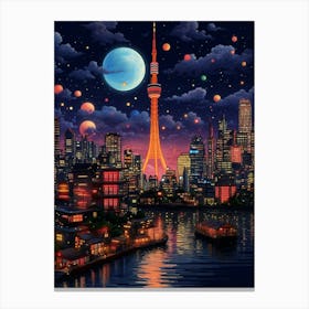 Tokyo Pixel Art 3 Canvas Print