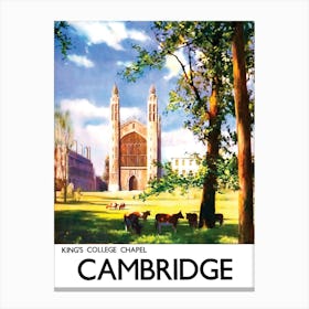 Cambridge, Kings College Chapel Canvas Print