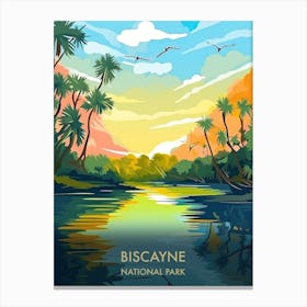 Biscayne National Park Travel Poster Illustration Style 1 Canvas Print