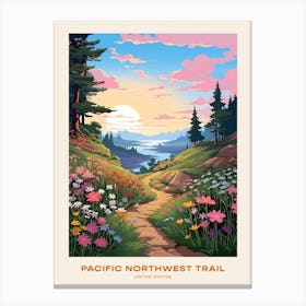 Pacific Northwest Trail Usa 1 Hike Poster Canvas Print