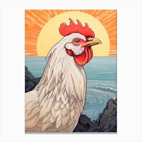 Bird Illustration Rooster 1 Canvas Print
