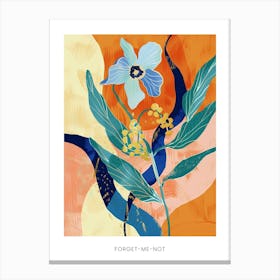 Colourful Flower Illustration Poster Forget Me Not 3 Canvas Print