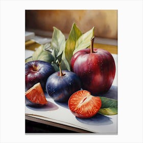 Plums And Apples Canvas Print