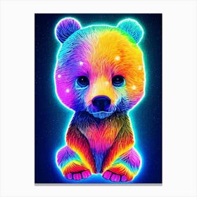 Neon Baby Bear Canvas Print