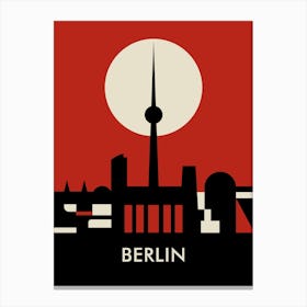 Berlin Skyline Red Canvas Print
