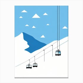 Mont Sainte Anne, Canada Minimal Skiing Poster Canvas Print