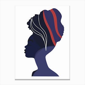 Silhouette Of African Woman 25 Canvas Print