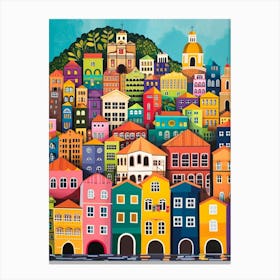 Kitsch Colourful Rio De Janeiro Cityscape 4 Canvas Print
