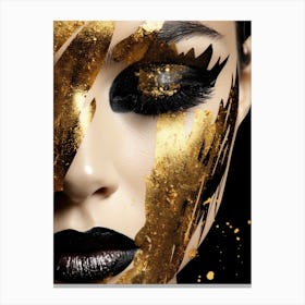 Glamorous Woman With Gold Makeup Canvas Print