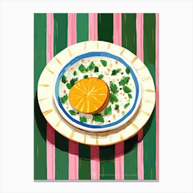 A Plate Of Pumpkins, Autumn Food Illustration Top View 58 Canvas Print