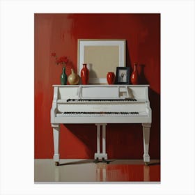 Piano In Red Canvas Print