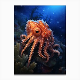 Star Sucker Pygmy Octopus Illustration 3 Canvas Print