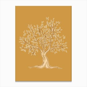 Olive Tree Minimalistic Drawing 3 Canvas Print