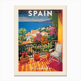 Marbella Spain 3 Fauvist Painting Travel Poster Canvas Print