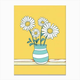 Daisies In A Vase 4 Canvas Print