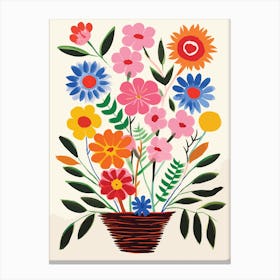 Flowers In A Basket Canvas Print