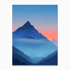 Misty Mountains Vertical Composition In Blue Tone 123 Canvas Print