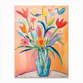 Flower Painting Fauvist Style Bird Of Paradise 1 Canvas Print