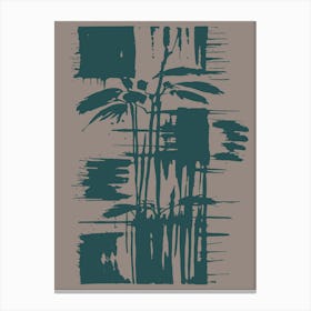 Abstract Teal And Beige Canvas Print