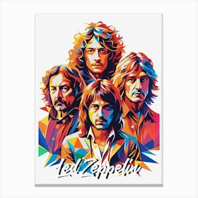 Led Zeppelin 07 Music Icon Style WPAP Pop Art Canvas Print