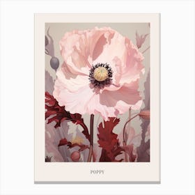 Floral Illustration Poppy 1 Poster Canvas Print