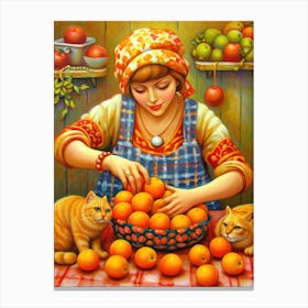 Oranges And Cats Canvas Print