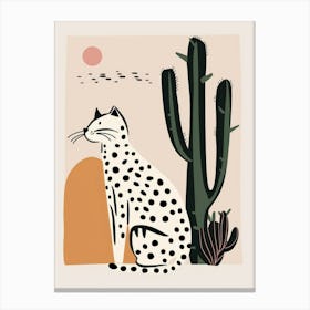 Cactus Cat 4 Canvas Print