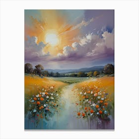 Sunset In The Meadow 2 Canvas Print