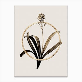 Gold Ring Spanish Bluebell Glitter Botanical Illustration n.0013 Canvas Print