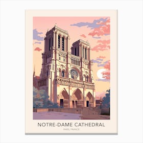 Notre Dame Cathedral Paris France Travel Poster Canvas Print