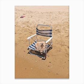 Dog at the Beach chilling Canvas Print
