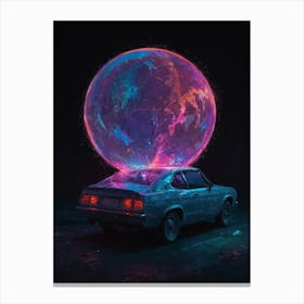 Car With A Globe On Top Canvas Print