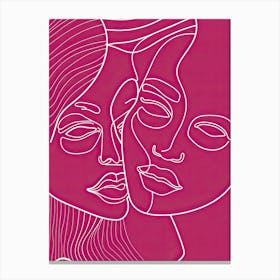 Line Art Intricate Simplicity In Pink 2 Canvas Print