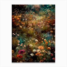 Field Of Flowers meadow  nature flora Canvas Print