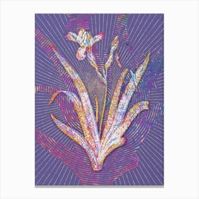 Geometric Hungarian Iris Mosaic Botanical Art on Veri Peri Canvas Print