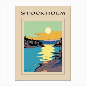 Minimal Design Style Of Stockholm, Sweden 1 Poster Canvas Print