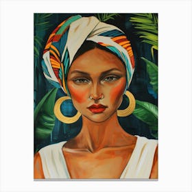 African Woman With Turban 21 Canvas Print