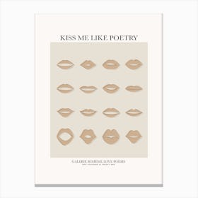 Kiss Me Like Poetry Canvas Print