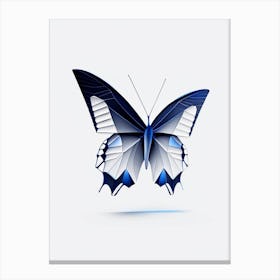 Common Blue Butterfly Black & White Geometric 1 Canvas Print