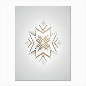 Diamond Dust, Snowflakes, Retro Minimal 3 Canvas Print