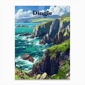 Dingle Ireland Summer Digital Travel Art Canvas Print