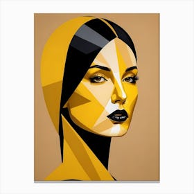 Minimalism Geometric Woman Portrait Pop Art (45) Canvas Print