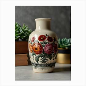 Vase With Flowers 1 Canvas Print