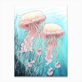 Lions Mane Jellyfish Illustration 2 Canvas Print