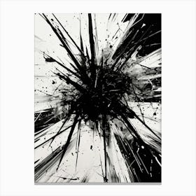 Chaos Abstract Black And White 6 Canvas Print