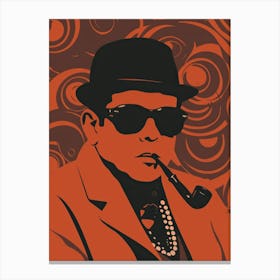 Portrait of a man smoking Canvas Print