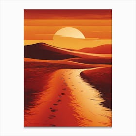 Sunset In The Desert VECTOR ART Canvas Print