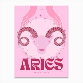 Pink Zodiac Aries Canvas Print